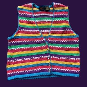 90s knit rainbow colored sweater